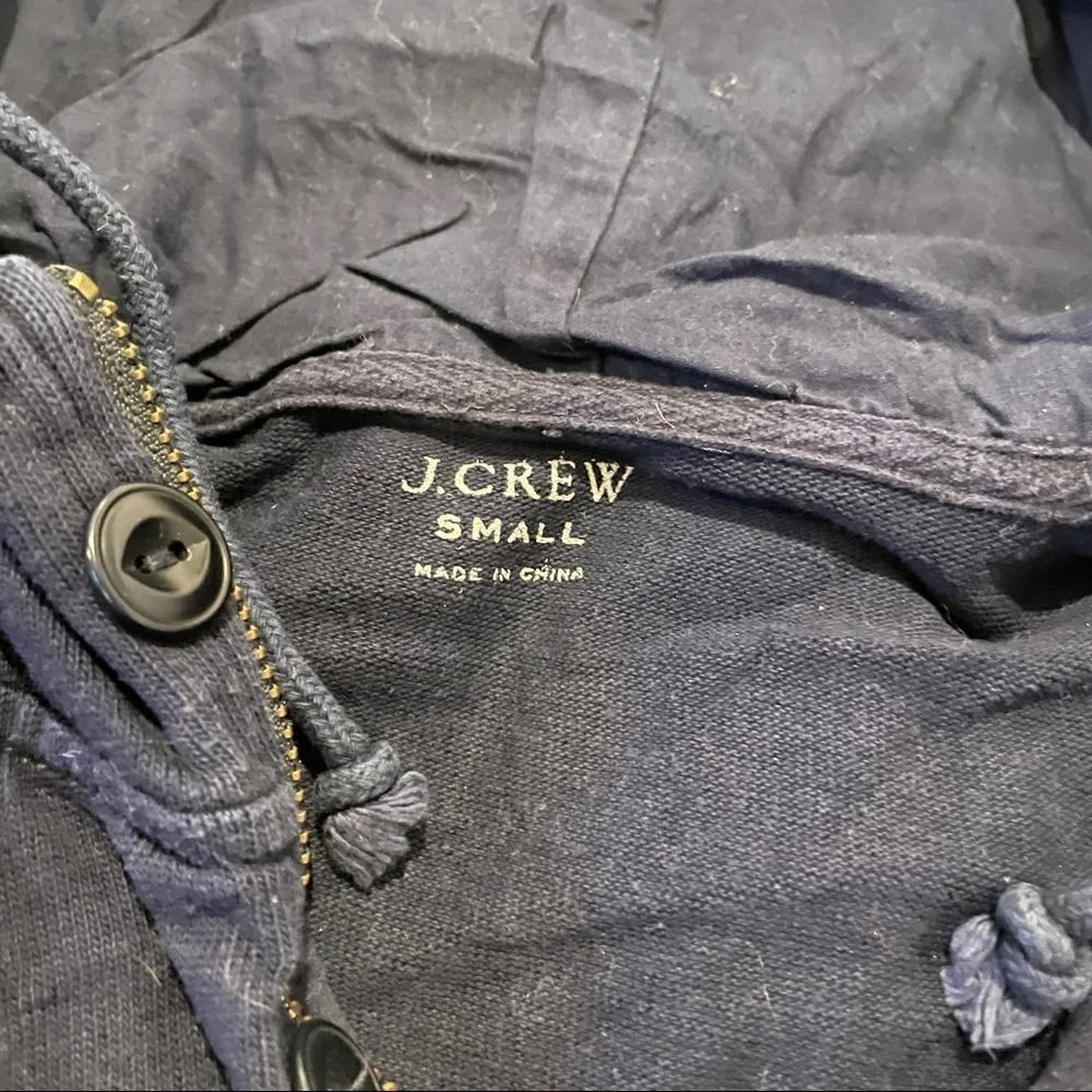 J. Crew Zipper/Button Hoodie Sweatshirt